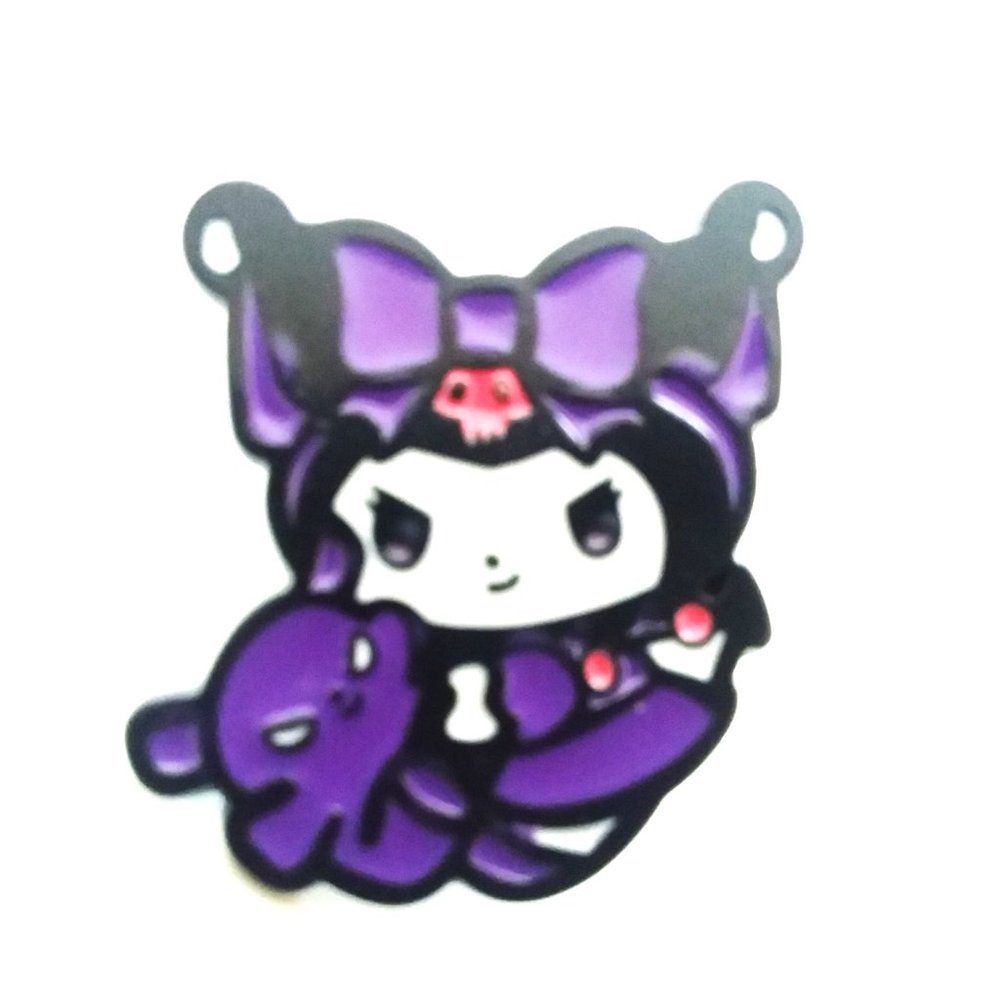 Kuromi Pin Enamel Purple Brooch Hello Kitty Friends Sanrio Trendy Stylish Emo